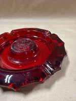 Heavy Ruby Red Fostoria Liberty Coin Glass Ashtray // 2 Available // *** PRICED INDIVIDUALLY ***