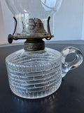 Eagle Vintage Glass Oil Lamp with Macbeth Co. Pearl Top Chimney