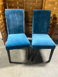 Pair of Parson's Style dining Chairs, Home Goods, bright teal blue color