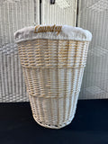 Woven Wicker Round Laundry Basket with Liner