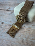 Victorian Style Mesh Slide Bracelet with Tassel Accent