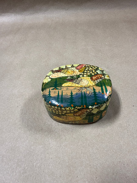 Kashmiri Paper Mache Bird Trinket Box