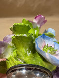 Hand Made English Bone China Flowers With Gorham Sterling Urn Vase *** READ DESCRIPTION ***