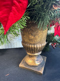 2-Piece Prelit Poinsettia Christmas Tree Topiary & Garland Decorative Set in Box AS IS (READ DESCRIPTION CAREFULLY) (2 AVAILABLE—PRICED INDIVIDUALLY AT $25 EACH)