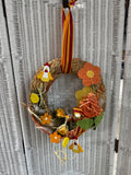Floral Chicken Straw Wreath