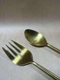 Salad Servers With Brass Finish