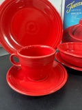 (H) Homer Laughlin Fiestaware 5-Piece Scarlet Place Setting in Box