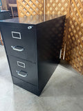 Black Metal 2 Drawer File Cabinet