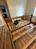 Oak California King Bed with Rails and Slats