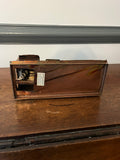 Vintage Copper Tone Metal Wind Up Music Box Train ***Does NOT play music***