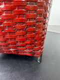 Painted Woven Bamboo & Rattan Planter Basket