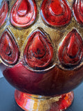 Heather Ann Creations Red & Gold Foil Peacock Ceramic Vase