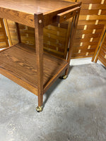 American Oak Beverage Cart on Casters