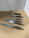 Assorted Knives With Knife Block Holder