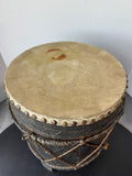 14.5” Carved Wooden African Drum