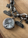 Gunmetal Charm Watch Bracelet
