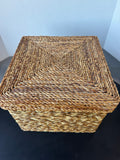 Square Woven Lidded Storage Box