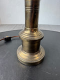 Small Brass Vintage Dual Light Lamp with Black Shade (WORKS)