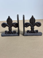 Cast Iron Fleur De Lis Bookends