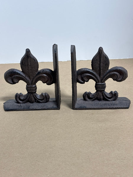 Cast Iron Fleur De Lis Bookends