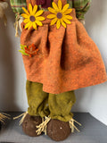 Burlap & Felt Plush Standing Scarecrow Couple
