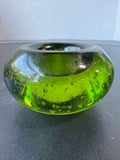 Green Bubble Art Glass Tea Light Candle Holder (2 AVAILABLE—PRICED INDIVIDUALLY AT $10 EACH)