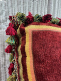 XL Mixed Fabric Rooster Throw Pillow with Tassel Trim