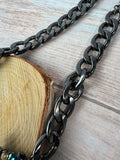 Gunmetal Rhinestone Cluster Statement Necklace