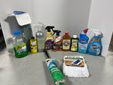 Cleaning Lot D. Most bottles at least half full