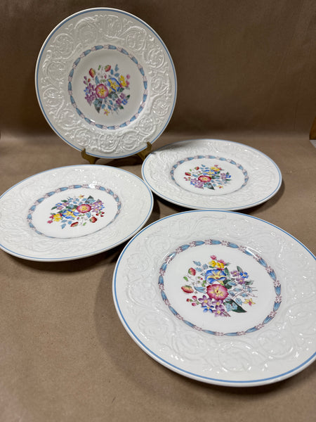 4 Piece Wedgewood Morning Glory Salad Plates