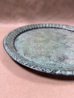 Round Green Metal Serving Tray