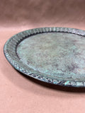 Round Green Metal Serving Tray
