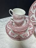 (A) 24-Piece Johnson Bros. Old Britain Castles Pink China Set (2 AVAILABLE—PRICED INDIVIDUALLY AT $195 EACH SET)