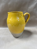 Mustard Yellow Glazed Stoneware Pitcher