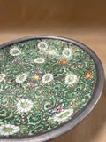 (A) Japanese Porcelain Ware Pewter Encased Trinket Dish