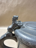 Pewter Drinking Mug With Lid - Lion Accent
