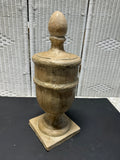 White Washed Rustic Resin Finial Decorative Sculpture