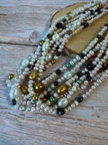 RS Stamped Multi-Layered Pearl & Sterling Silver Necklace