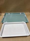 Blue Speckled And White Speckled Baking Dishes