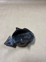 Small Black Stone Frog Figurine