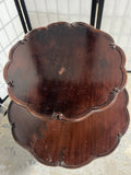 Two Tier Pie Crust Accent Table with Tripods Base