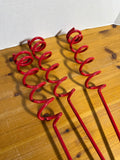 Set Of 3 Red Spiral Fishing Rod Holders