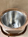 Wooden Mid Century Style Ice Bucket With Rose Gold Hardware