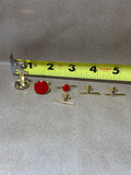 Red/Gold Cuff Link & Button Set