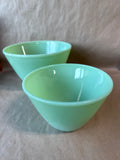 Pair Of Splash Proof Fire King Jadeite Mixing Bowls