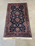 Navy/Red Hand Woven Rug (G), 5 ft 5 in x 3 ft including fringe