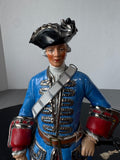 Maison du Roi Van Gerdinge Sitzendorf Porcelain French Soldier with Wooden Base & Box
