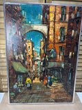 Oil Painting of French Street by Vittorio Muscariello; Signed
