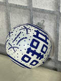 Assorted Blue & White Glass Ornaments, 6 pc