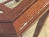 Glass Top Dining Table with Wooden Asian Style Base, NO CHAIRS***HEAVY ITEM***READ DETAILS ON PICK UP POLICY***
